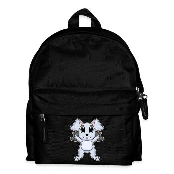 Hase Hantel Training Krafttraining Fitness - Kinder Rucksack - Schwarz - Vorne