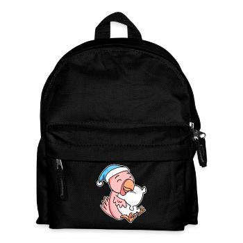 chicken with pillow and sleepy cap - Kids' Backpack - black - Front