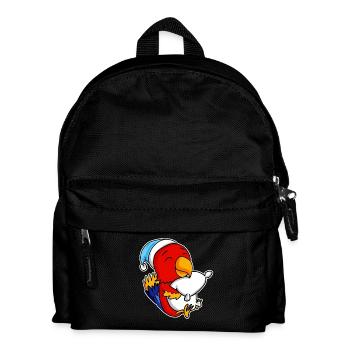Parrot with pillow and sleepy cap - Kids' Backpack - black - Front