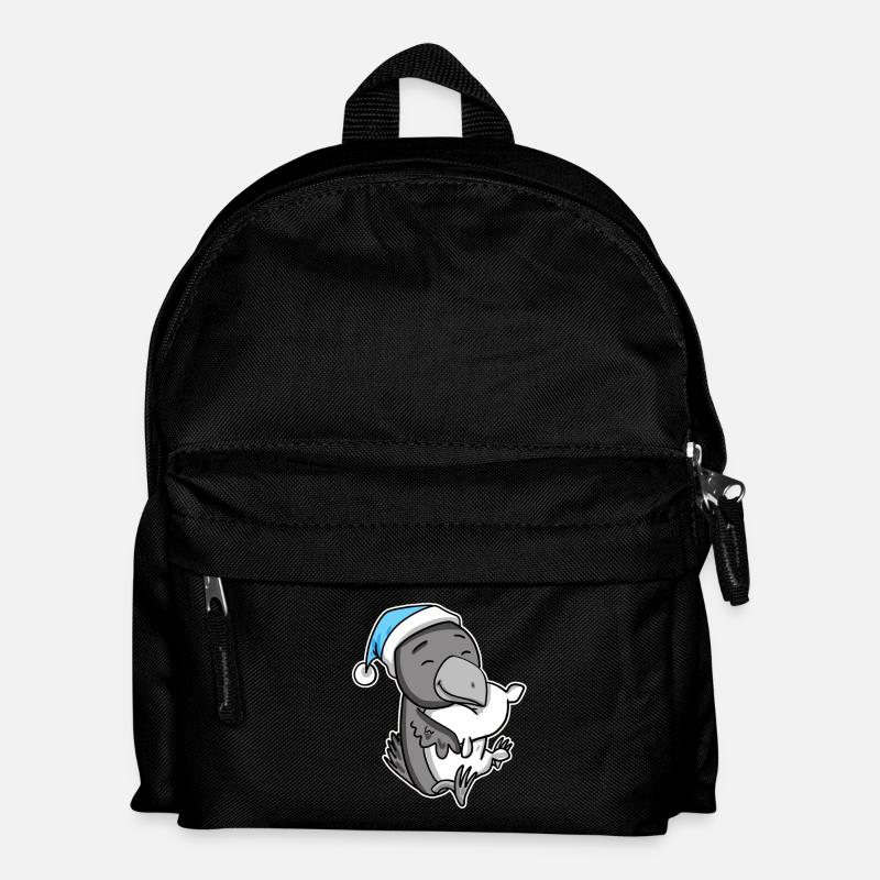 Crow with pillow and sleepy cap - Kids' Backpack - black