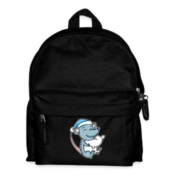 Mouse with pillow and sleepy cap - Kids' Backpack - black - Front