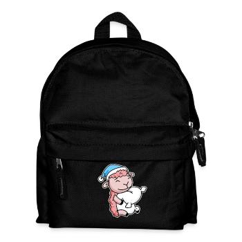 Sheep with pillow and sleepy cap - Kids' Backpack - black - Front