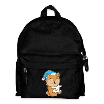 Zwergspitz Schlafen Müdigkeit Hund - Kinder Rucksack - Schwarz - Vorne