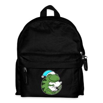 Cameleon mit Kissen und Schlafmütze - Kinder Rucksack - Schwarz - Vorne
