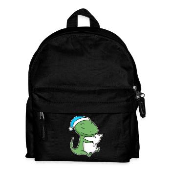 Lizard with pillow and sleepy cap - Kids' Backpack - black - Front