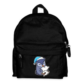 Eule mit Kissen und Schlafmütze - Kinder Rucksack - Schwarz - Vorne