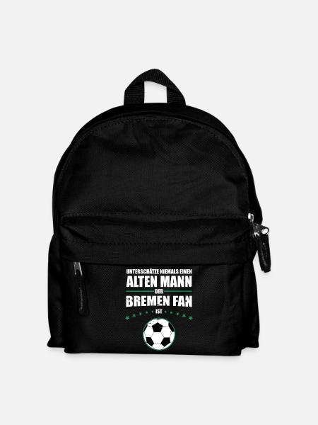 Alter Mann - Bremen Fan | Retro Vintage Design - Kinder Rucksack - Schwarz