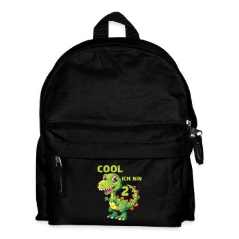 Dinosaurier 2 Geburtstag Dino 2 Jahre Spruch - Kinder Rucksack - Schwarz - Vorne