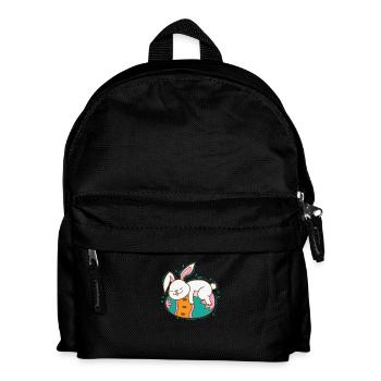 Lapin de Pâques sur l’œuf de Pâques printemps - Sac à dos Enfant - noir - Devant