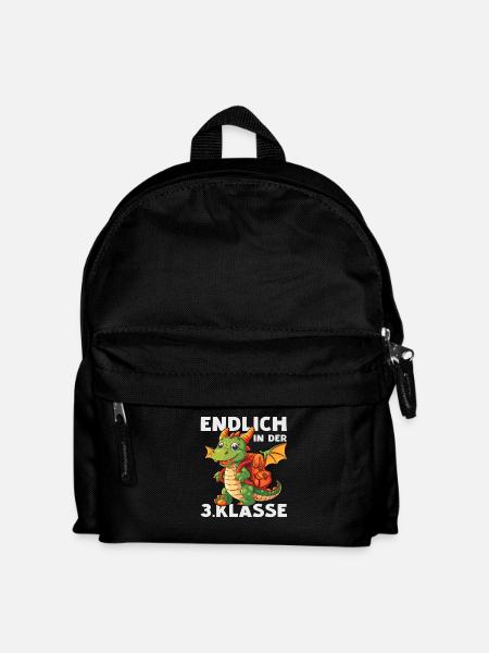 Drache 3 Klasse Jungen Mädchen Schule Drachen - Kinder Rucksack - Schwarz
