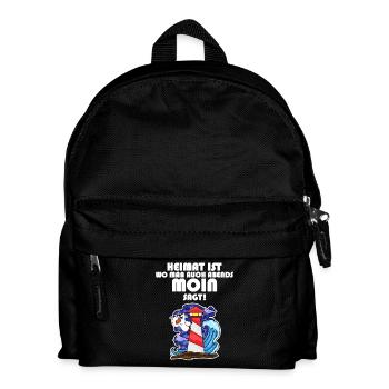 Nordsee Spruch - Kinder Rucksack - Schwarz - Vorne