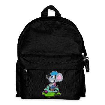Maus Motorroller - Kinder Rucksack - Schwarz - Vorne