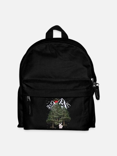 Alpen Hase Winter Schneefall Weihnachten Kaninchen - Kinder Rucksack - Schwarz