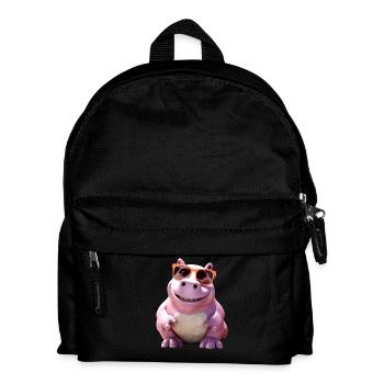 Nilpferd Flusspferd Papa Hippopotamus Cooles Hippo - Kinder Rucksack - Schwarz - Vorne