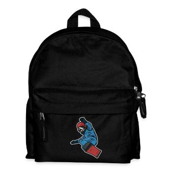 Kleiner Snowboarder - Kinder Rucksack - Schwarz - Vorne