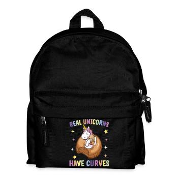 Echtes Einhorn hat Kurven mollig Einhornfan - Kinder Rucksack - Schwarz - Vorne