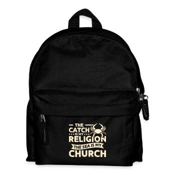 The catch is my religion, the sea is my church - Kids' Backpack - black - Front