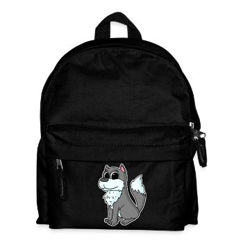 Wolf Tier - Kinder Rucksack - Schwarz - Vorne