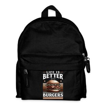 Burgers et motif de joie de vivre - Sac à dos Enfant - noir - Devant