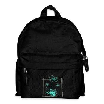 Blaue Blumen im Garten Modern Art Design - Kinder Rucksack - Schwarz - Vorne