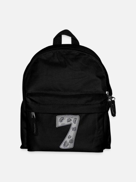 7 Zahl Sieben Nummer Symbol Zeichen - Kinder Rucksack - Schwarz