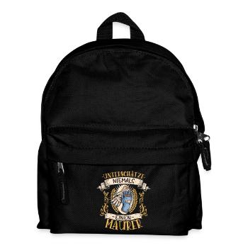 Maurer Geschenk Bau Lustig Handwerk - Kinder Rucksack - Schwarz - Vorne