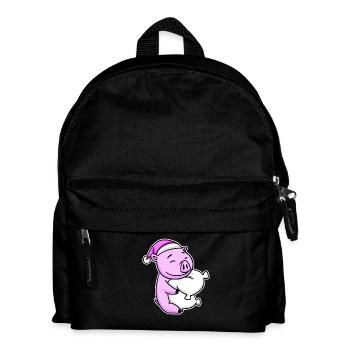 Pig Tired Sleeping Sleeping Girl - Kids' Backpack - black - Front