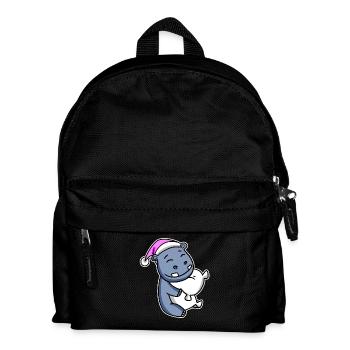 Hippopotamus Tired Sleeping Sleeping Girl - Kids' Backpack - black - Front