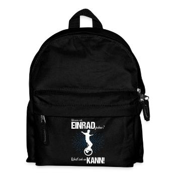 Einrad fahren - Kinder Rucksack - Schwarz - Vorne