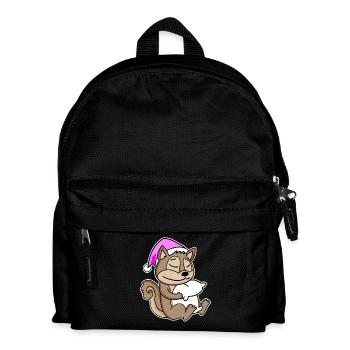 Squirrel Tired Sleeping Sleeping Girl - Kids' Backpack - black - Front