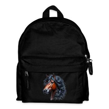 Pferd - Kinder Rucksack - Schwarz - Vorne