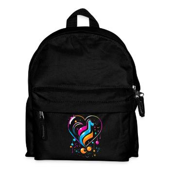 Gaming Musical Heart - Zusammenfassung - Kinder Rucksack - Schwarz - Vorne