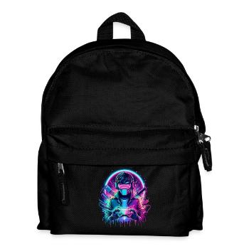 Cyber contrôleur néon - Puissance de jeu rétro - Sac à dos Enfant - noir - Devant