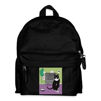 Katze Königin der Herzen. - Kinder Rucksack - Schwarz - Vorne