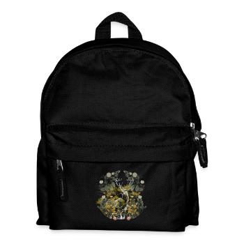Animaux de la forêt Cerf orignal Suède Sauvage Forêt Nature - Sac à dos Enfant - noir - Devant