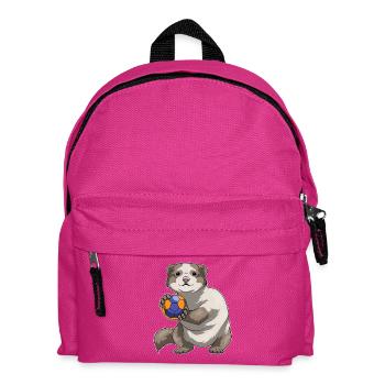 Frettchen Handballspieler Handball - Kinder Rucksack - Fuchsia - Vorne