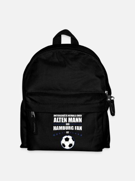 Alter Mann - Hamburg Fan | Retro Vintage Design - Kinder Rucksack - Schwarz
