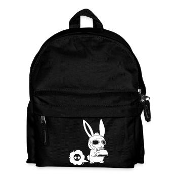 Weißes Kaninchen furzt - Kinder Rucksack - Schwarz - Vorne