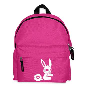 White rabbit farting - Kids' Backpack - fuchsia - Front
