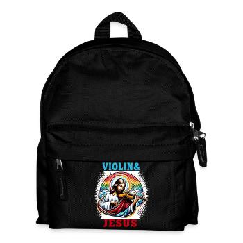 Violin and Jesus Christ music design - Kids' Backpack - black - Front