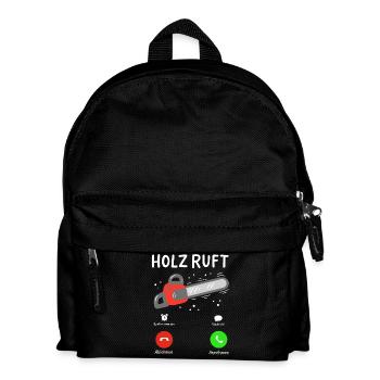 Holz Holzfäller - Kinder Rucksack - Schwarz - Vorne