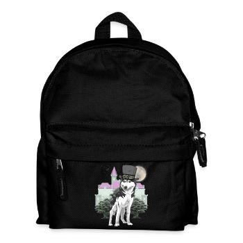 Wolf Fantasy Wölfe Märchenfigur Märchen Schloss - Kinder Rucksack - Schwarz - Vorne