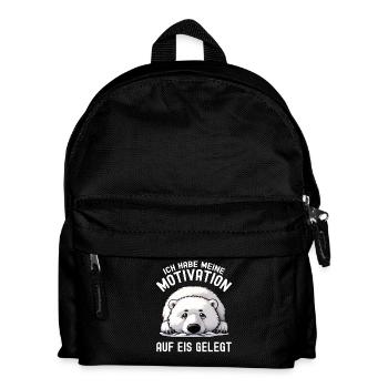 Süßer Eisbär ohne Elan kein Bock keine Motivation - Kinder Rucksack - Schwarz - Vorne