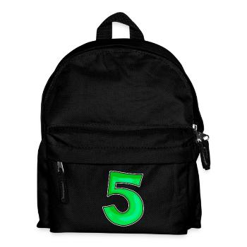 Number 5 Number Green - Kids' Backpack - black - Front