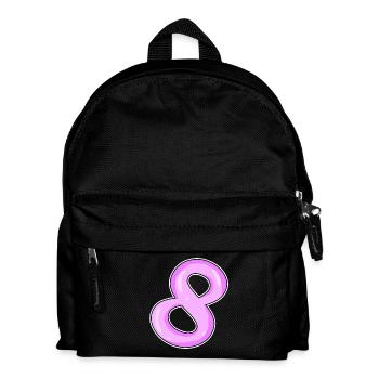 Numéro 8 Numéro Huit Motif Rose - Sac à dos Enfant - noir - Devant