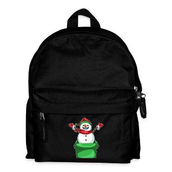 Schneemann Weihnachten Karton - Kinder Rucksack - Schwarz - Vorne