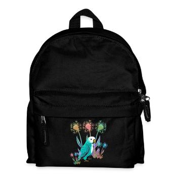 Natur Blumen Papagei Vogel Wildnis - Kinder Rucksack - Schwarz - Vorne