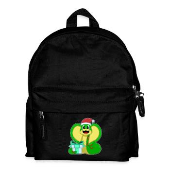 Schlange Weihnachten Paket - Kinder Rucksack - Schwarz - Vorne