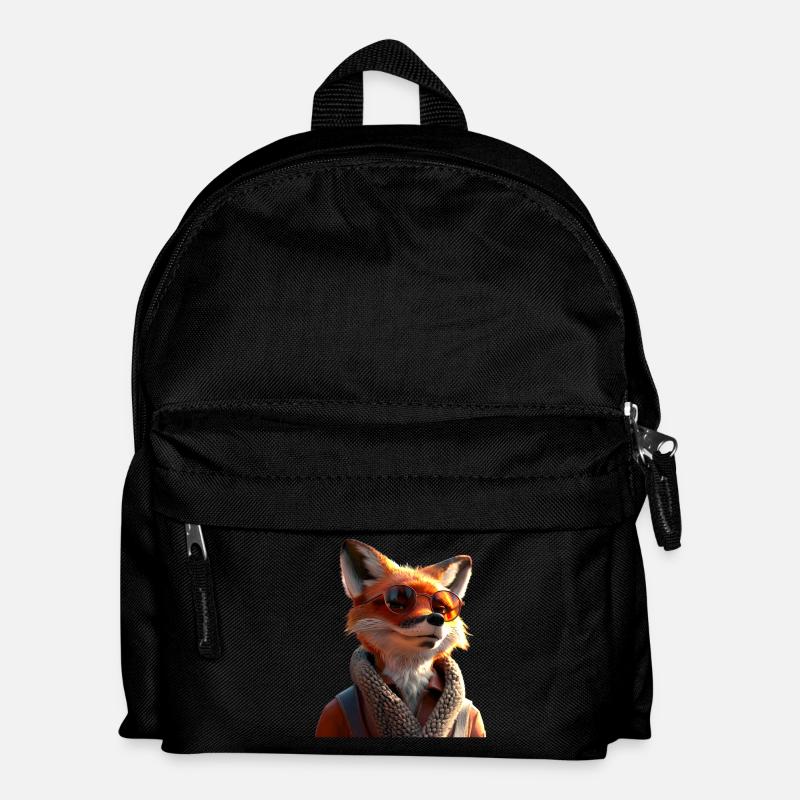 Fuchs Ich Liebe Füchse Rotfuchs Wilder Süßer Fuchs - Kinder Rucksack - Schwarz