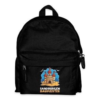 Sandburg Sand Strand Meer – Sandburgen Baumeister - Kinder Rucksack - Schwarz - Vorne